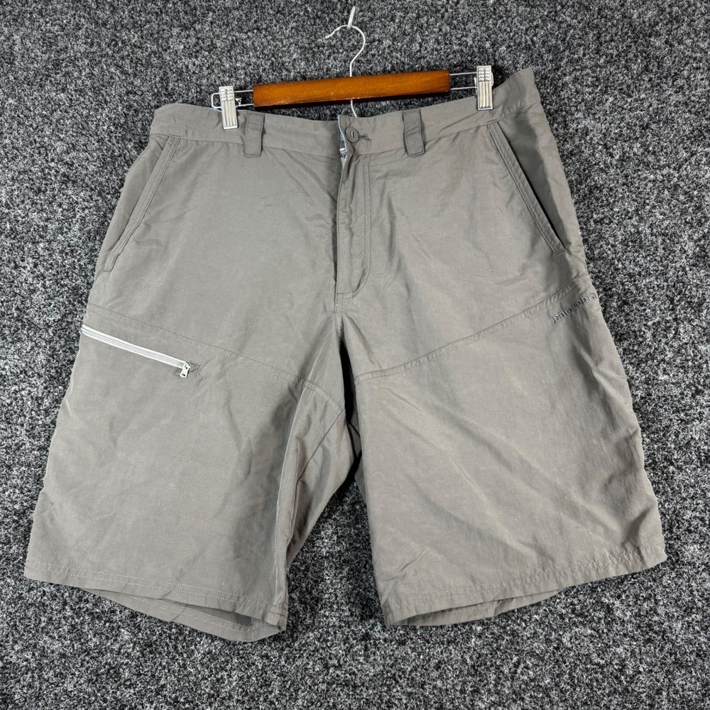 Patagonia Gi III Shorts Mens Large Gray Nylon Hiking Climbing Outdoor 10 Inseam
